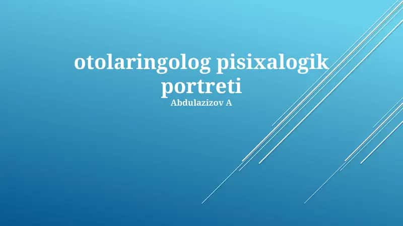 Otolaringolog Pisixalogik Portreti
