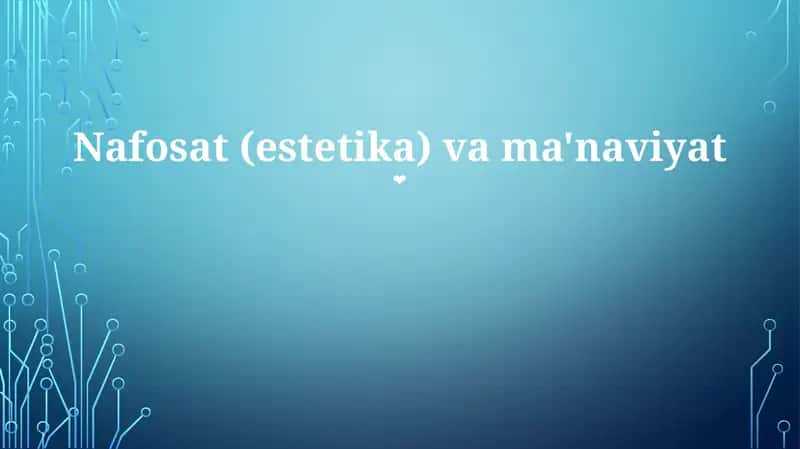 Nafosat (estetika) va ma'naviyat