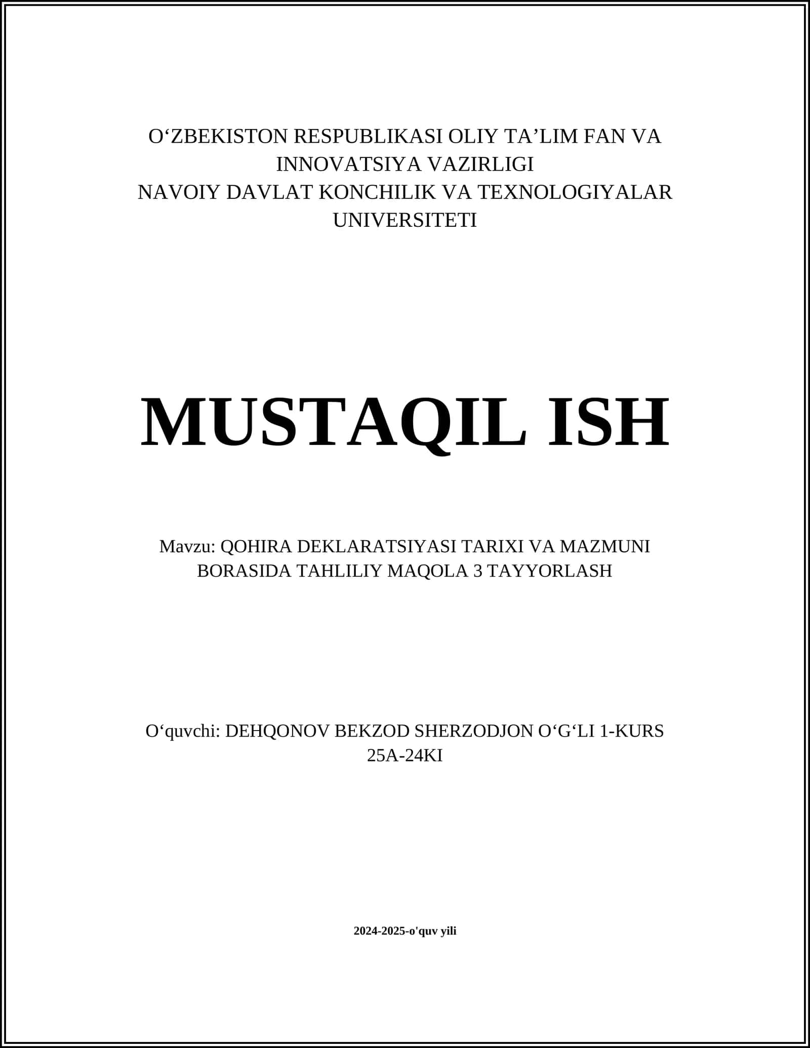 Qohira Deklaratsiyasi