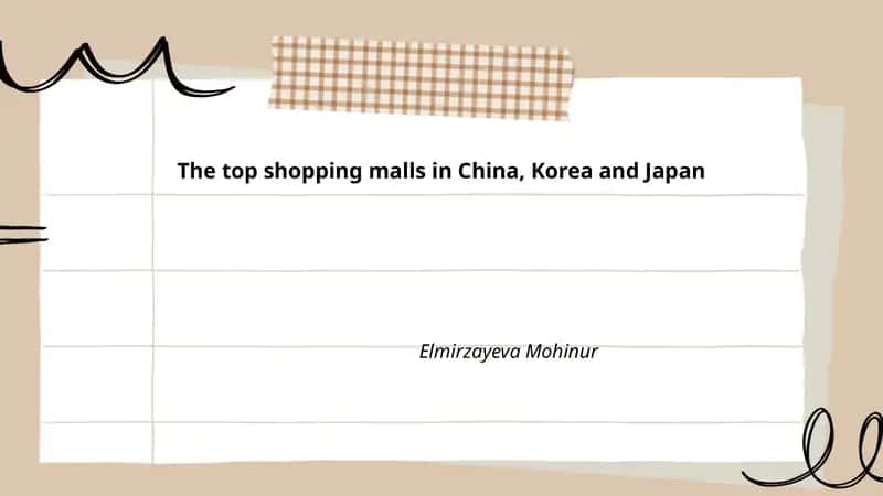 Shopping Mall Culture in East Asia