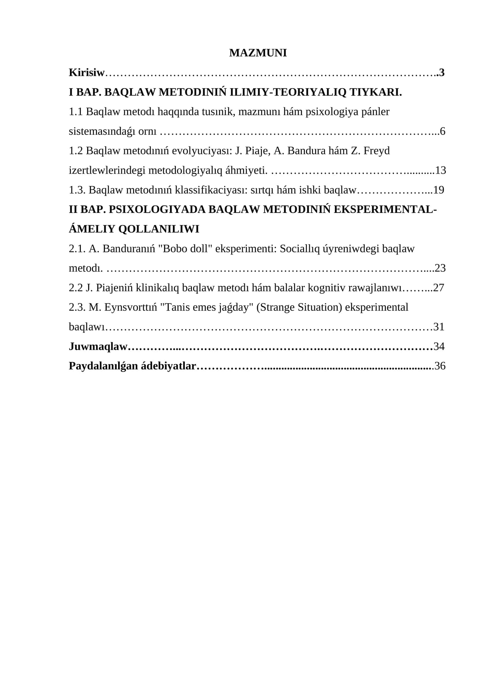 PSIXOLOGIYADA BAQLAW METODINIŃ EKSPERIMENTAL-ÁMELIY QOLLANILIWI