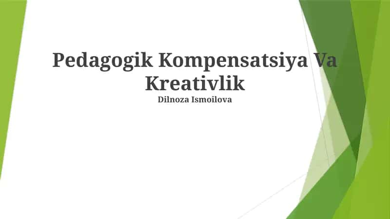 Pedagogik Kompensatsiya Va Kreativlik