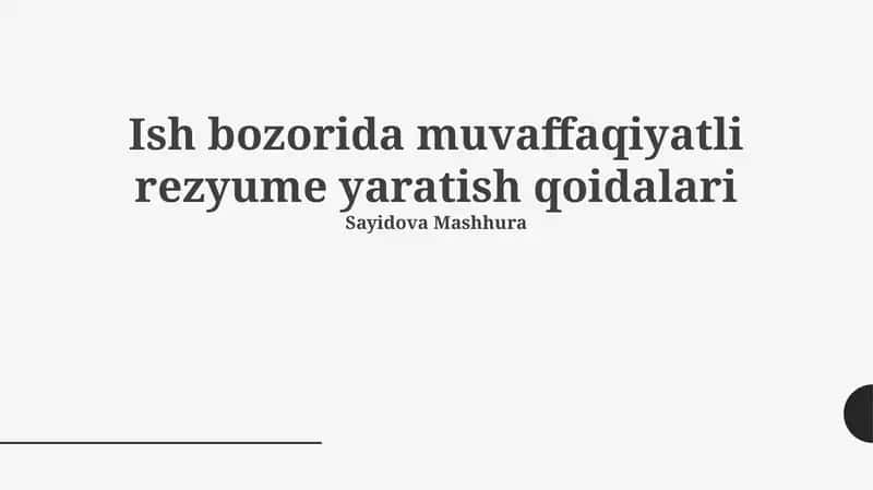 Ishga Qabul Qilishda Rezyumeni Samarali Ishlatish