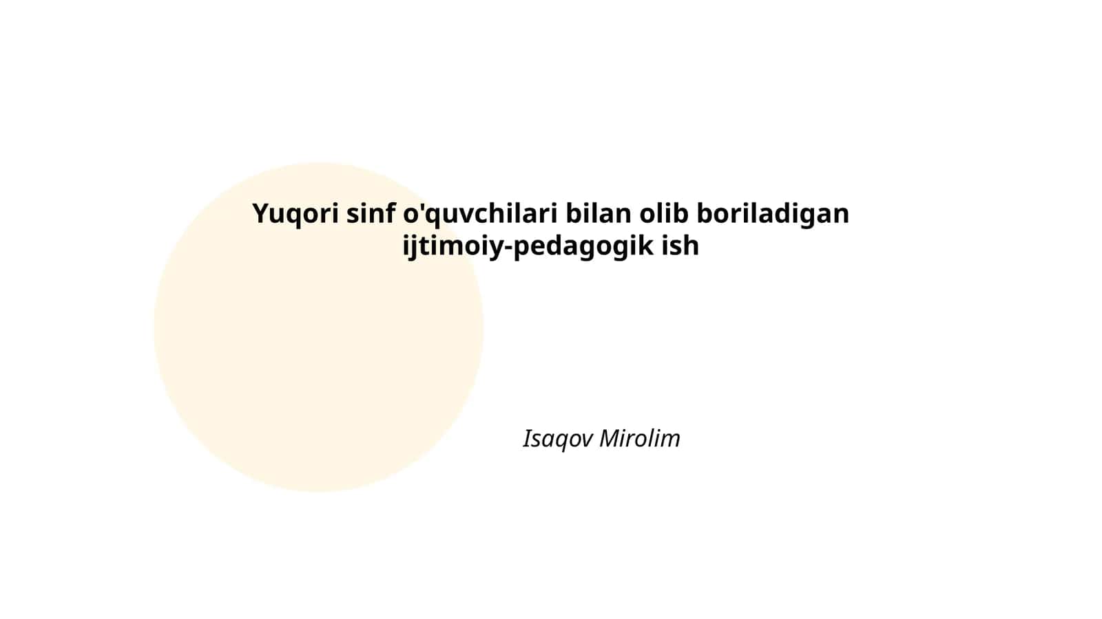 Oila va maktab hamkorligi