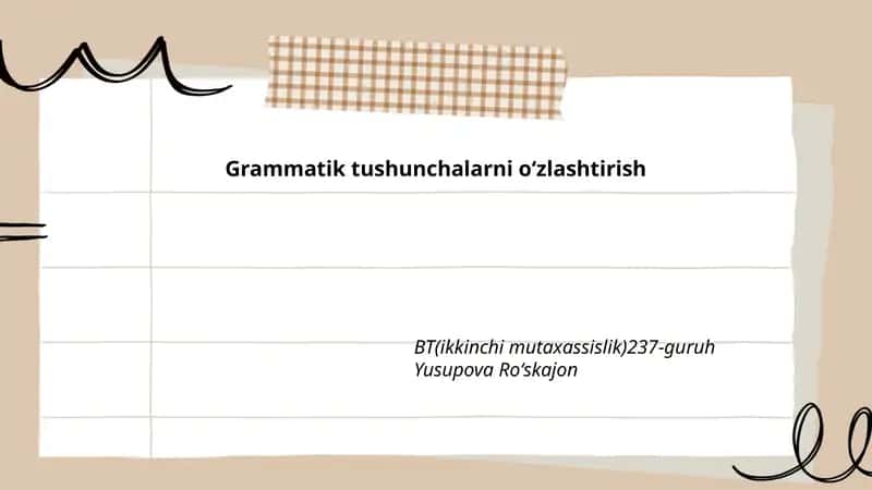 Grammatik tushunchalarni oʻzlashtirish