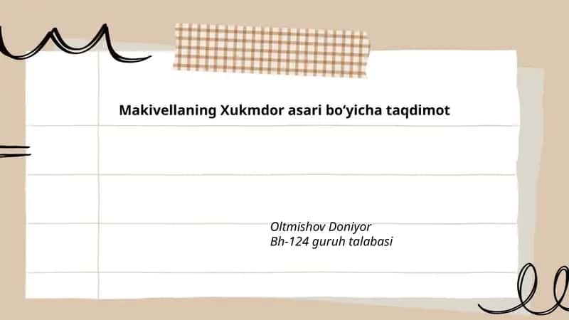 Xukmdor asarining taqdimoti