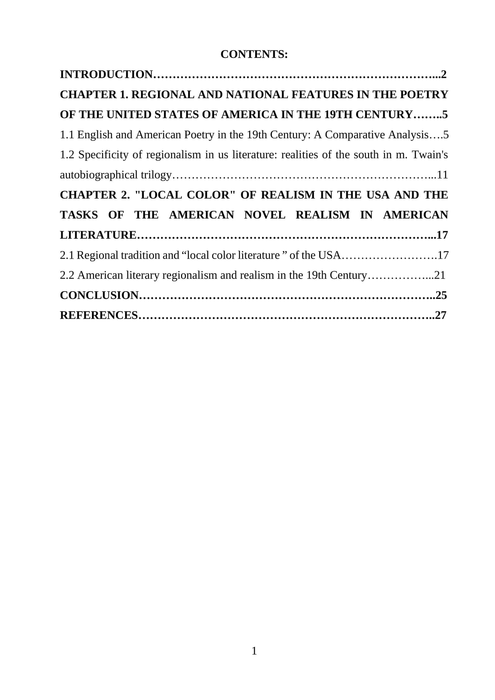 REGIONAL AND NATIONAL FEATURES IN THE POETRY OF THE UNITED STATES OF AMERICA IN THE 19TH CENTURY