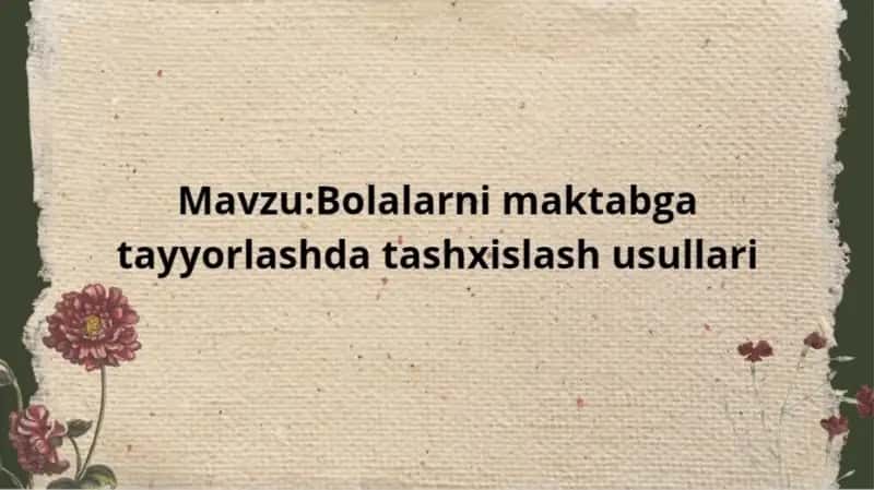 Bolalarni maktabga tayyorlash