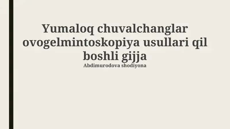 Ovogelmintoskopiya Usullari