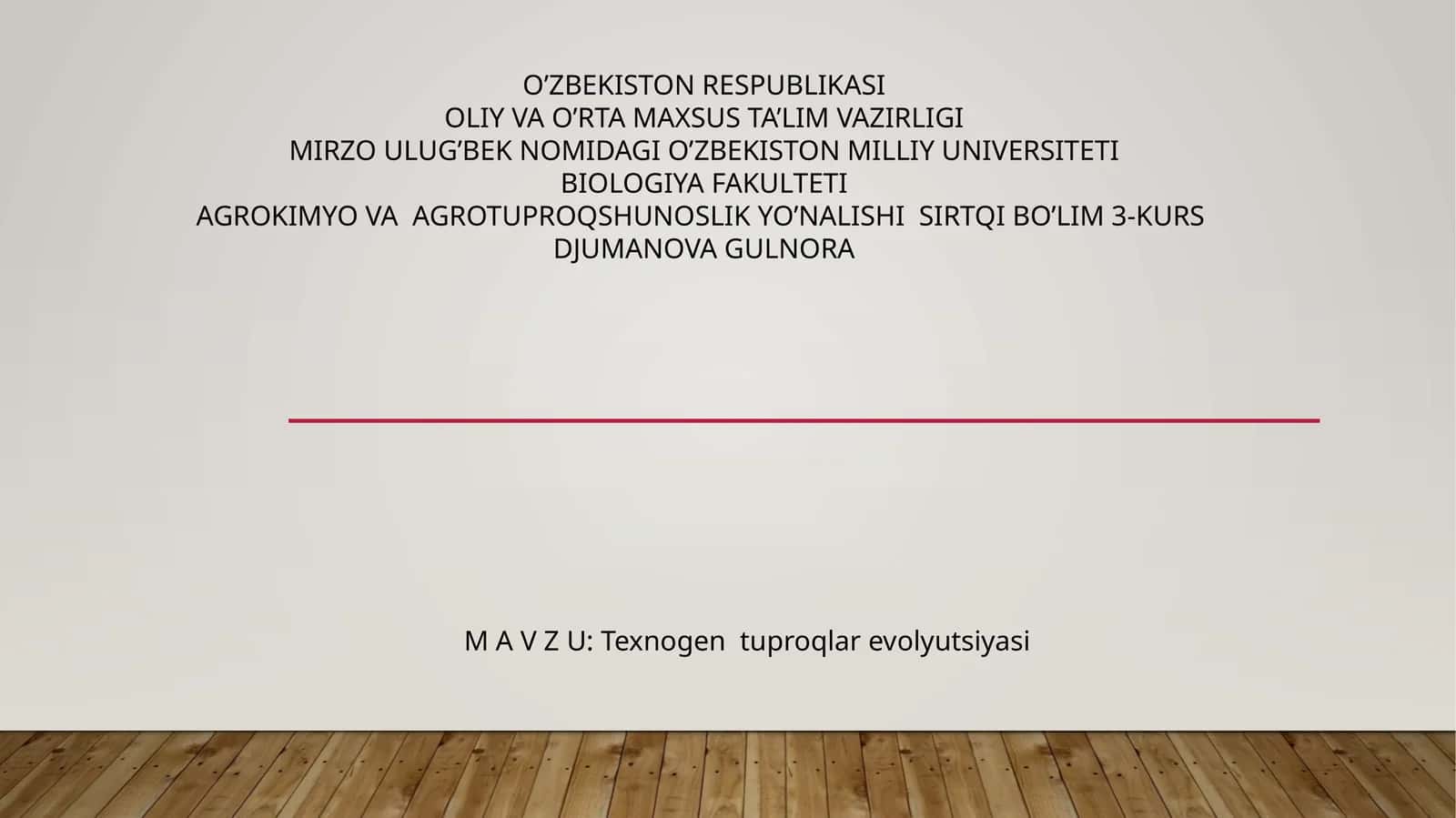 Texnogen tuproqlar evolyutsiyasi
