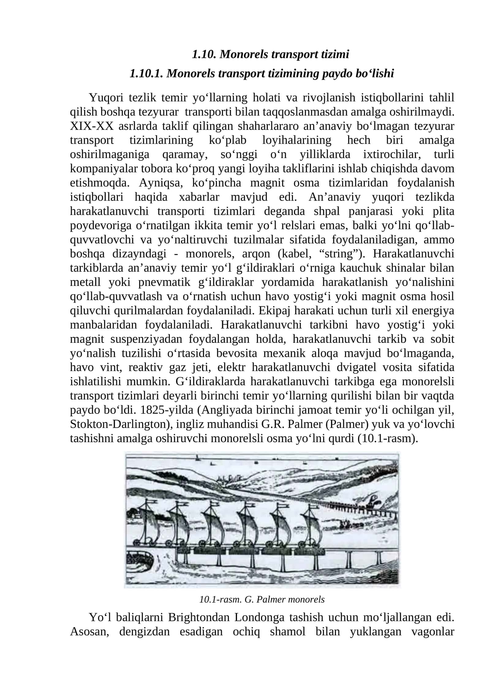 Monorels trаnsport tizimi