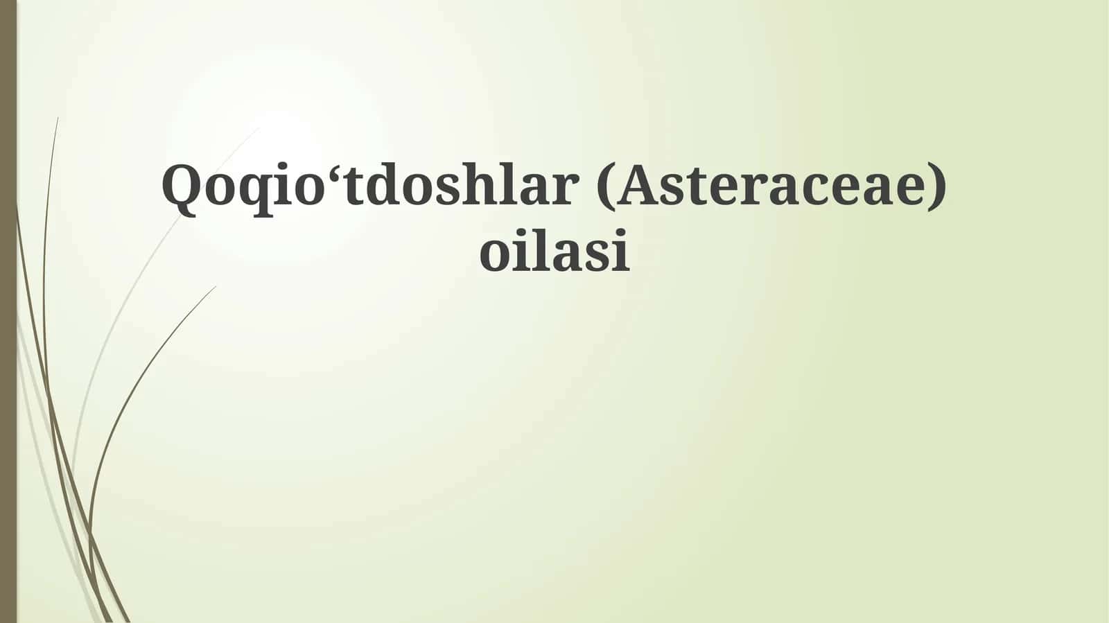 Qoqioʻtdoshlar(Asteraceae)oilasi