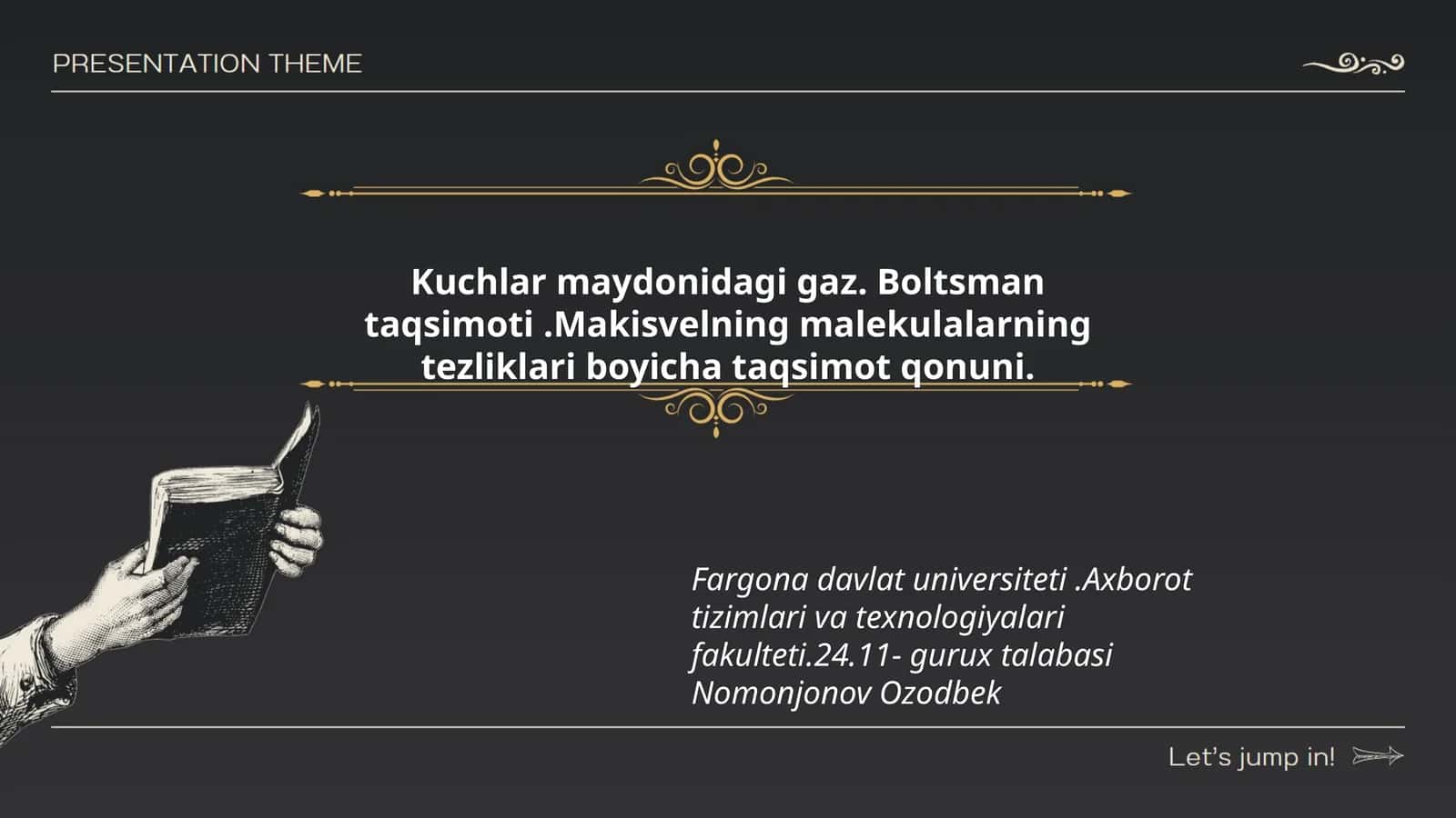 Gazning Boltsman Taqsimoti