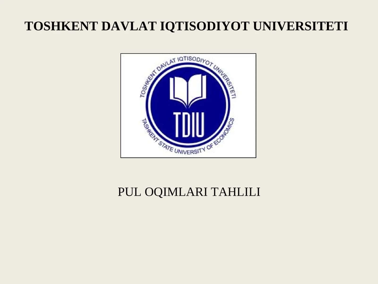 PUL OQIMLARI TAHLILI