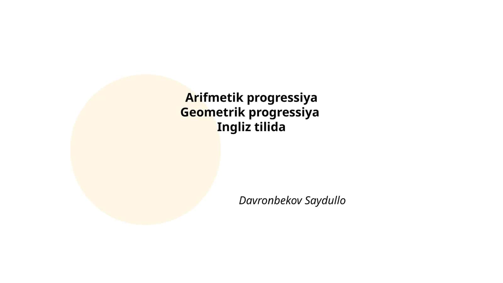 Arifmetik progressiya