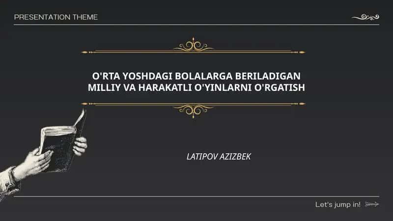 O'RTA YOSHDAGI BOLALARGA BERILADIGAN MILLIY VA HARAKATLI O'YINLARNI O'RGATISH LATIPOV AZIZBEK