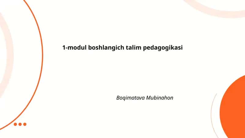 1-modul boshlangich talim pedagogikasi