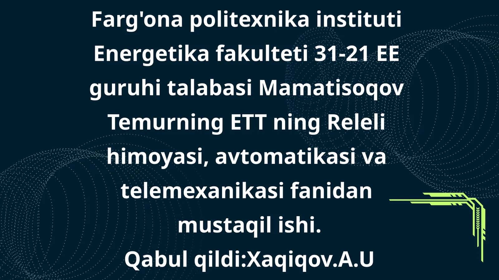 Maksimal tokli ximoyalar va ximoya sxemalari