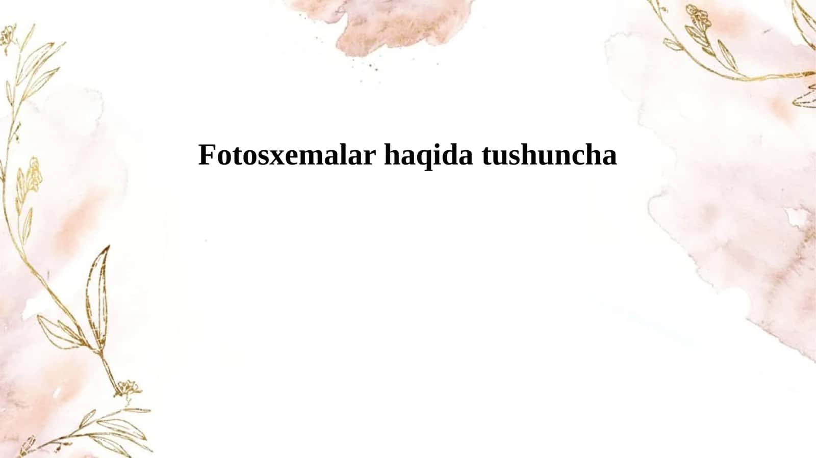 Fotosxemalar haqida tushuncha