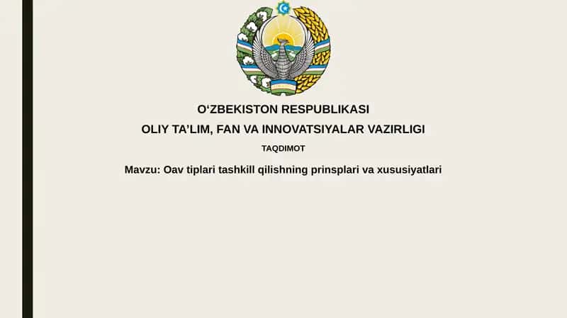 Oziq-ovqat turlarini tashkil etishning asosiy tamoyillari