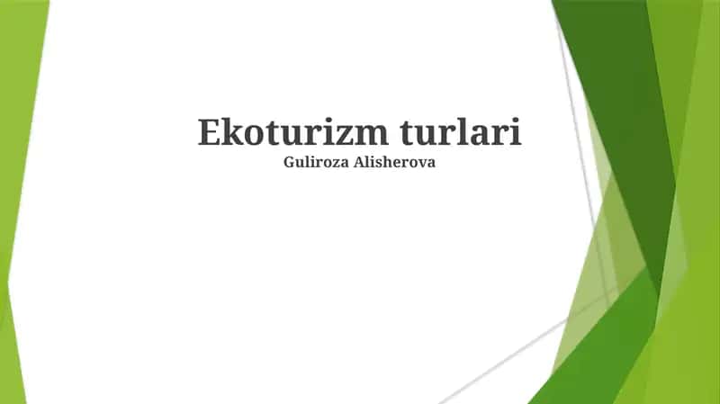 Ekoturizm turlari