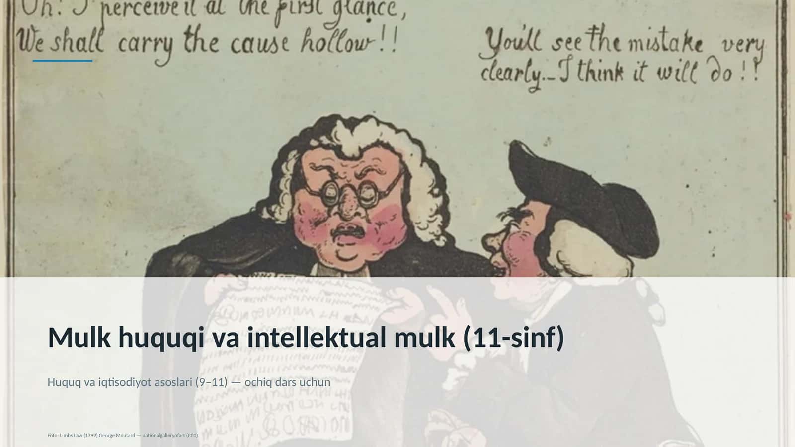 Mulk huquqi va intellektual mulk (11-sinf)