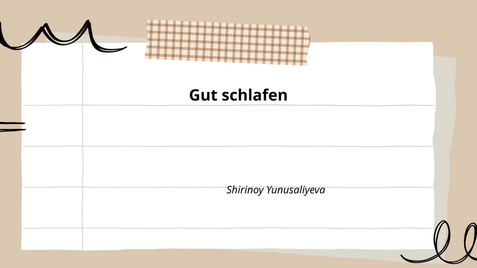 Gut schlafen