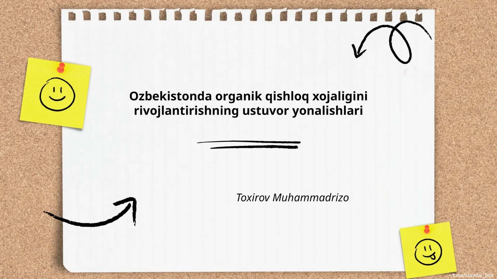Ozbekistonda organik qishloq xojaligini rivojlantirishning ustuvor yonalishlari