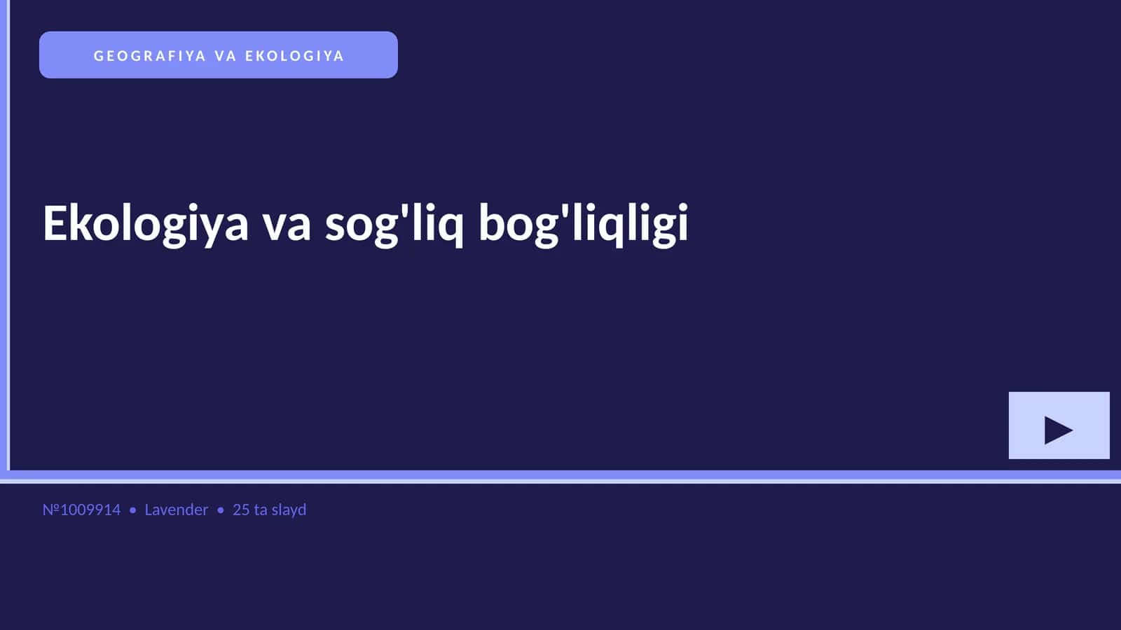 Ekologiya va sog'liq bog'liqligi