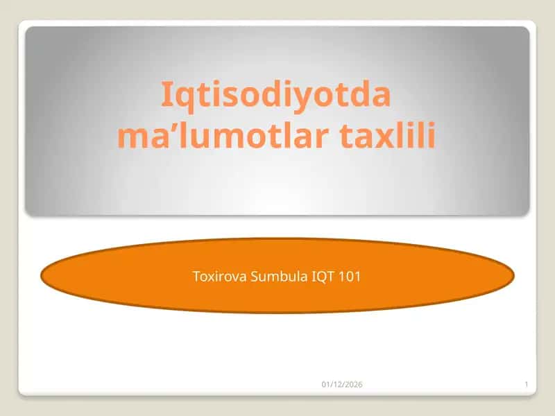 Iqtisodiyotda ma’lumotlar taxlili