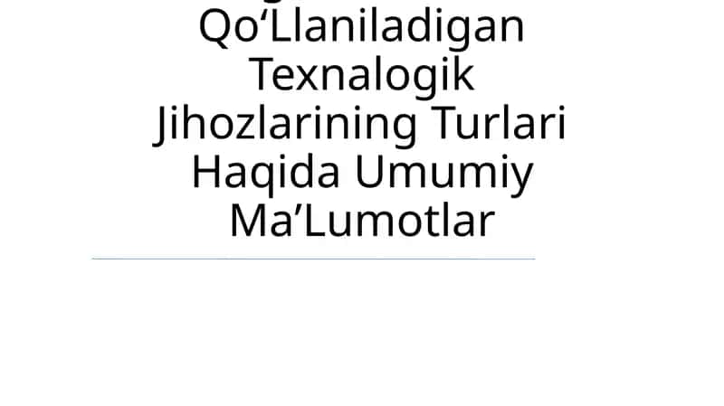Frezalash Dastgohlari Uchun QoʻLlaniladigan Texnalogik Jihozlar