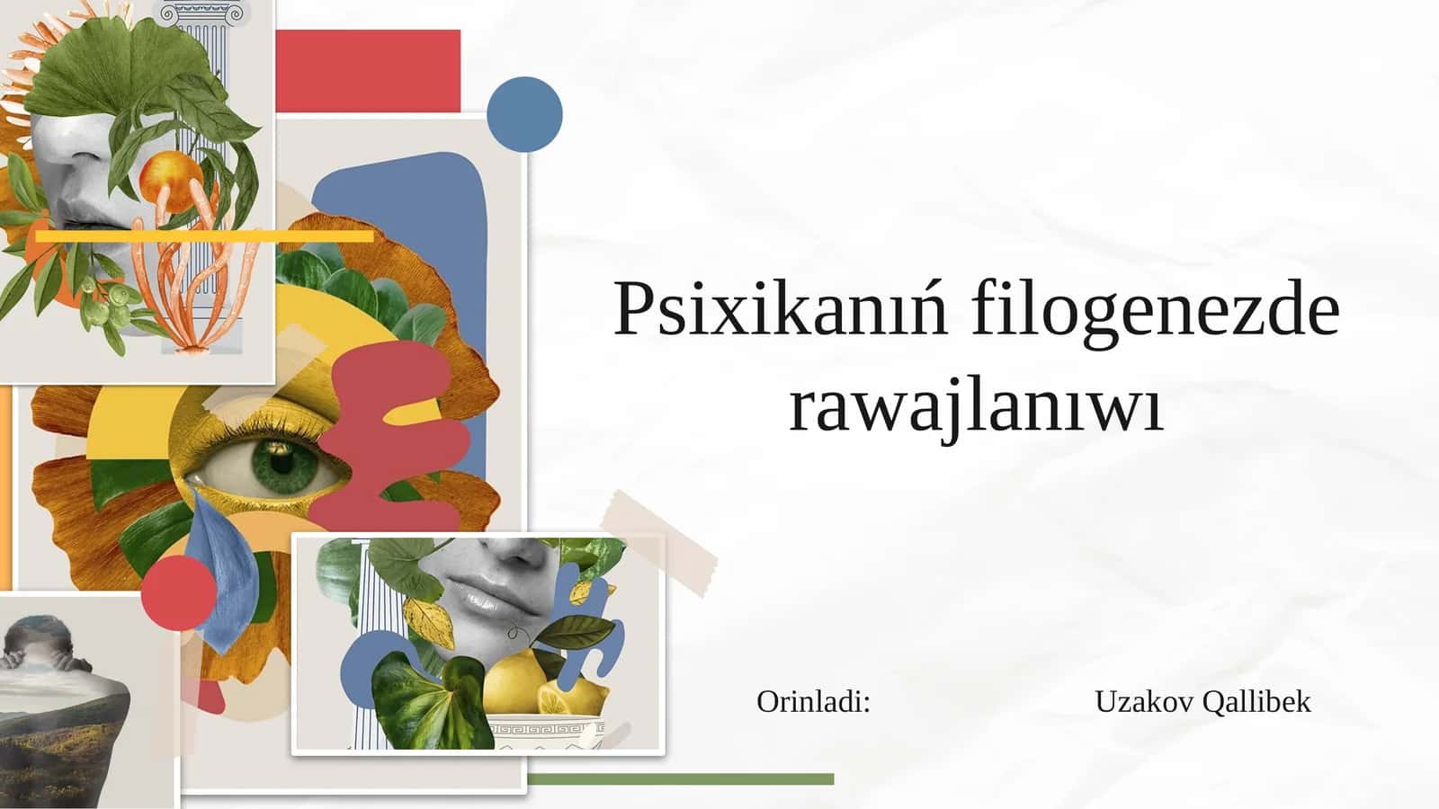 Psixikanıń filogenezde rawajlanıwı