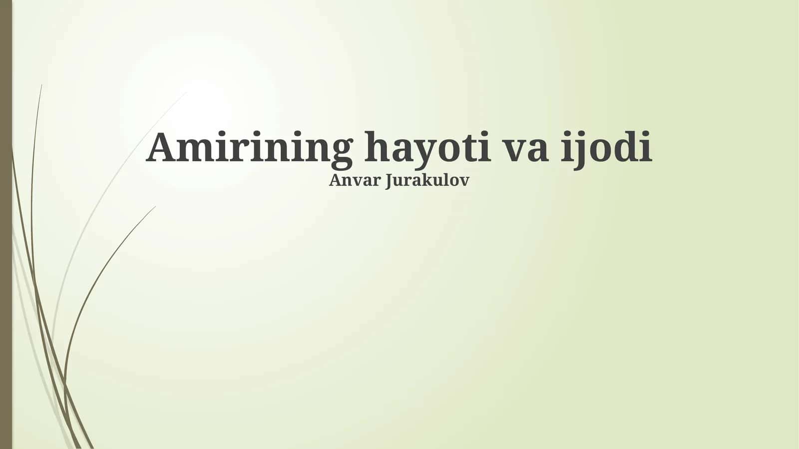 Amirining hayoti va ijodi