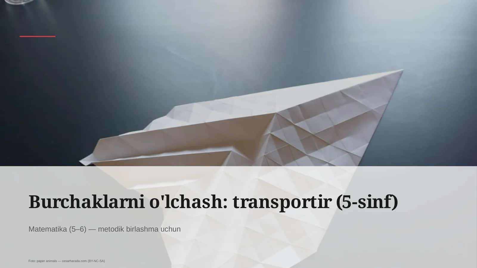 Burchaklarni o'lchash: transportir (5-sinf)