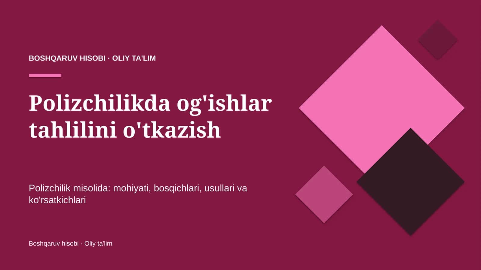 polizchilikda og'ishlar tahlilini o'tkazish 5412