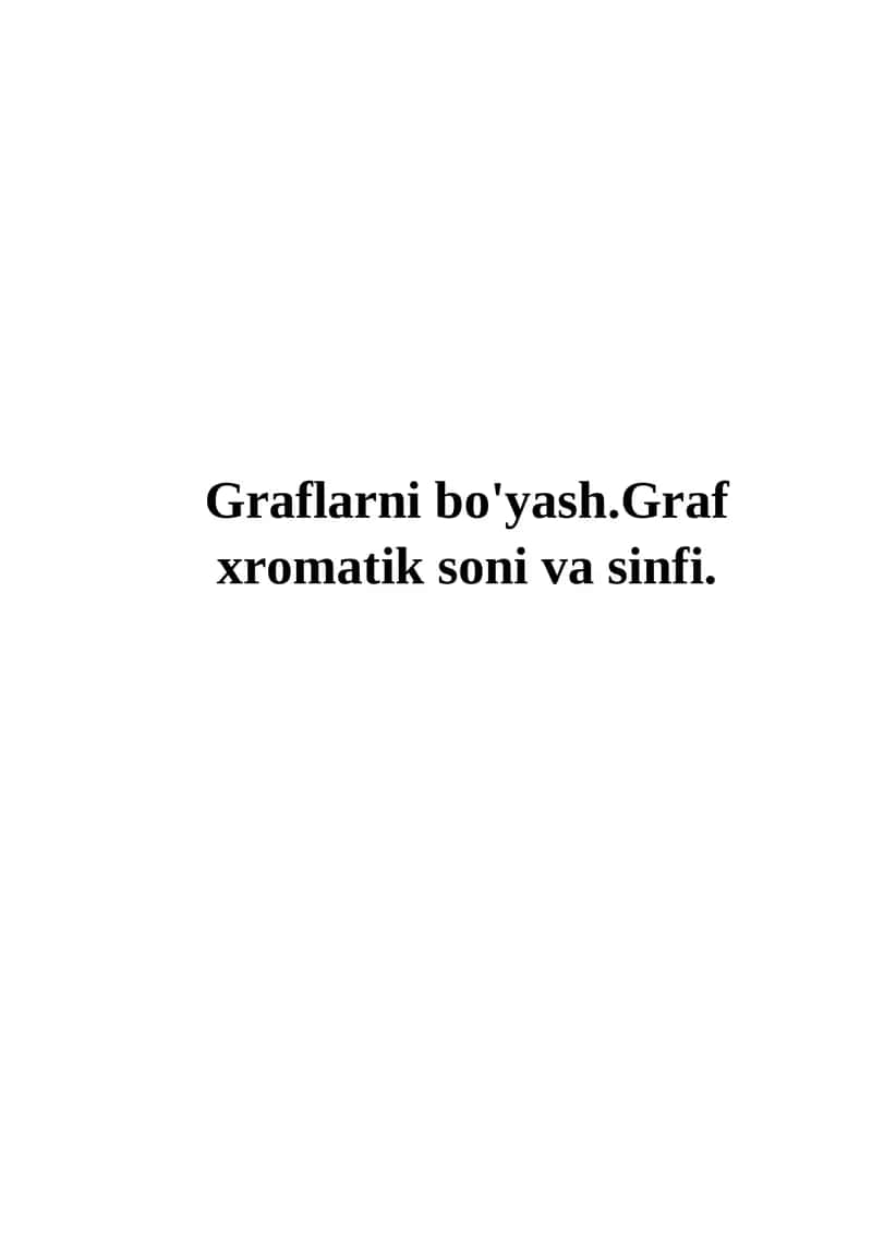 Graflarni bo'yash