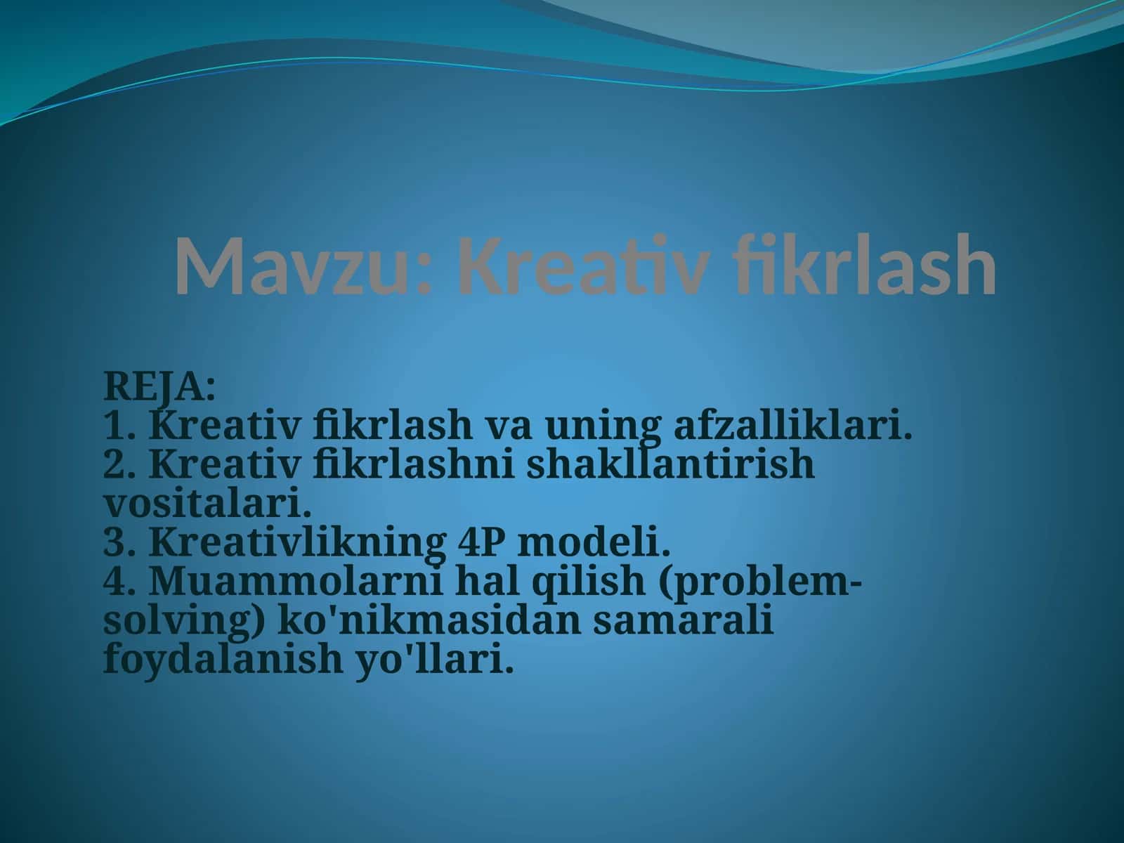 Kreativ fikrlash
