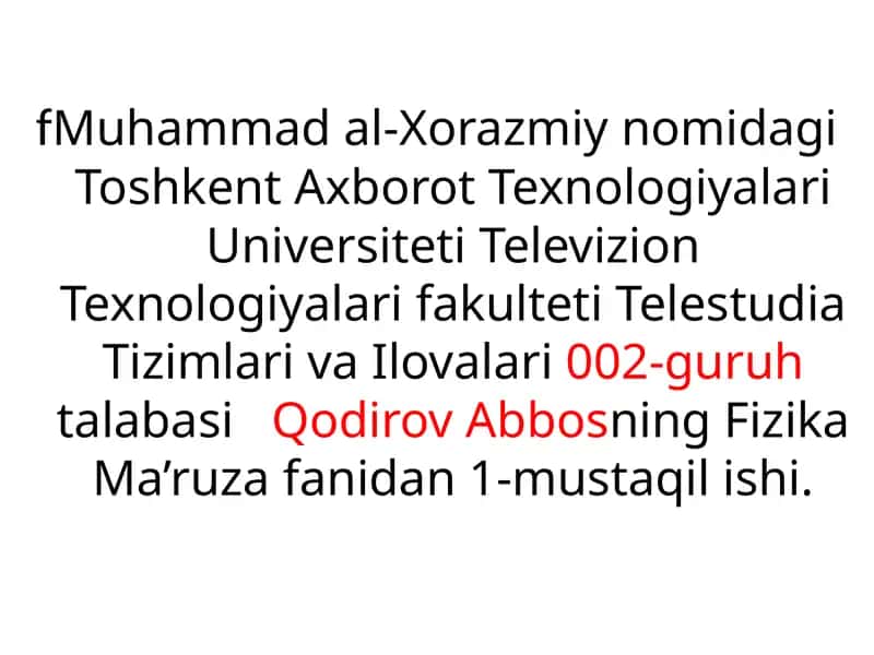 Fizika Ma'ruza