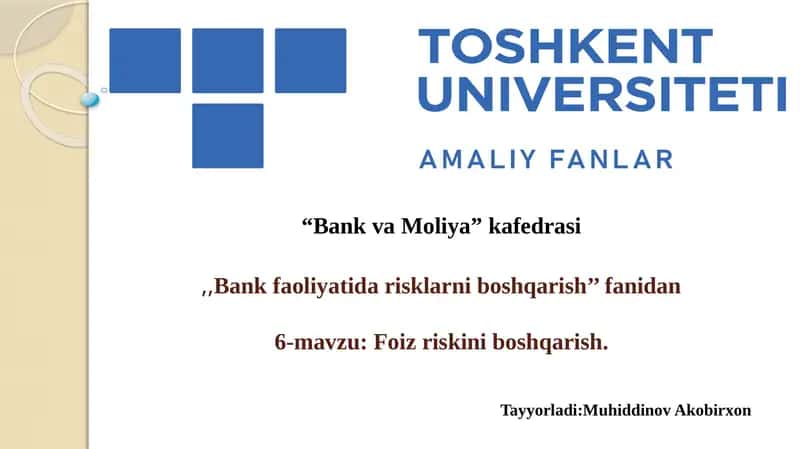 Foiz riskini boshqarish