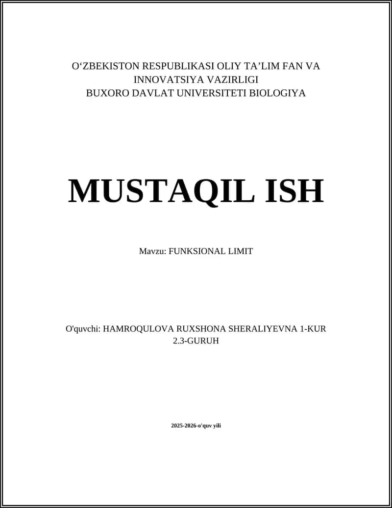 FUNKSIONAL LIMIT