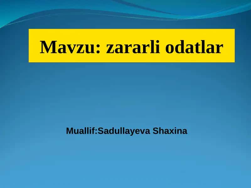 Giyoxvandlik va uning zararli oqibatlari