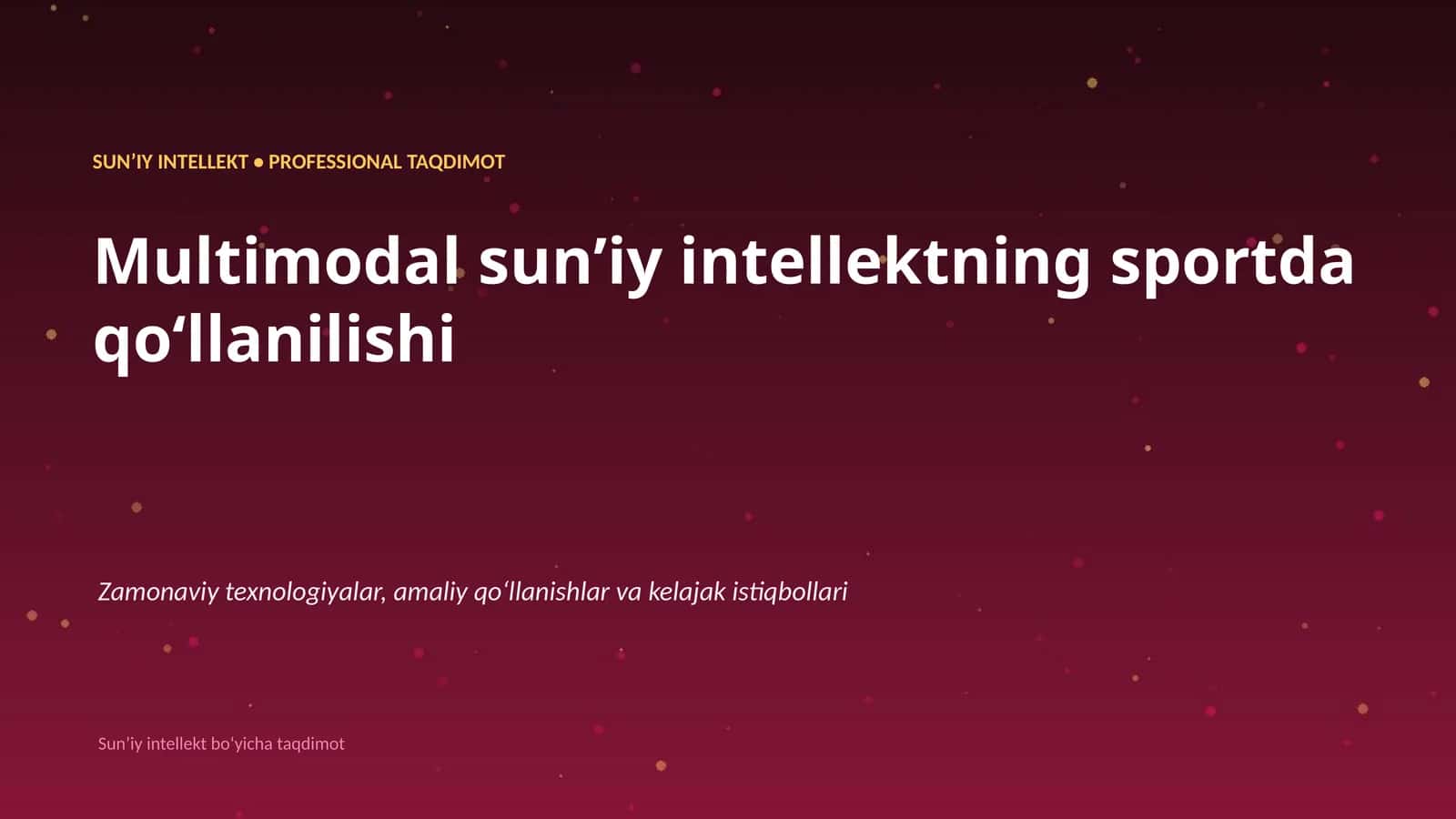 Multimodal sunʼiy intellektning sportda qoʻllanilishi