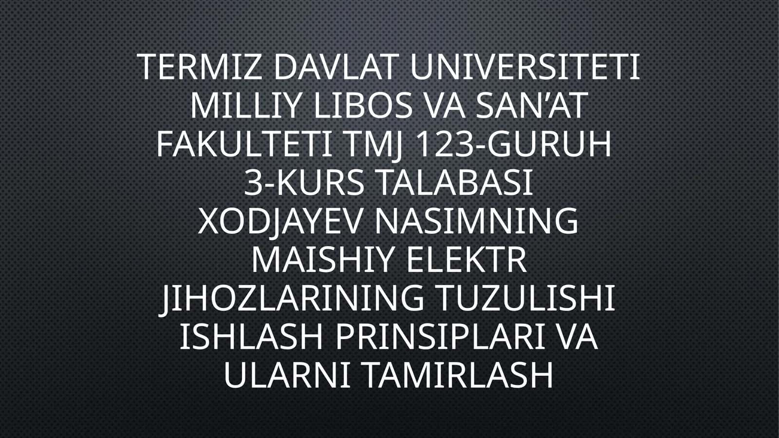 Uyro’zg’or kiryuvish mashinalari tuzilishi ishlash prinsipi