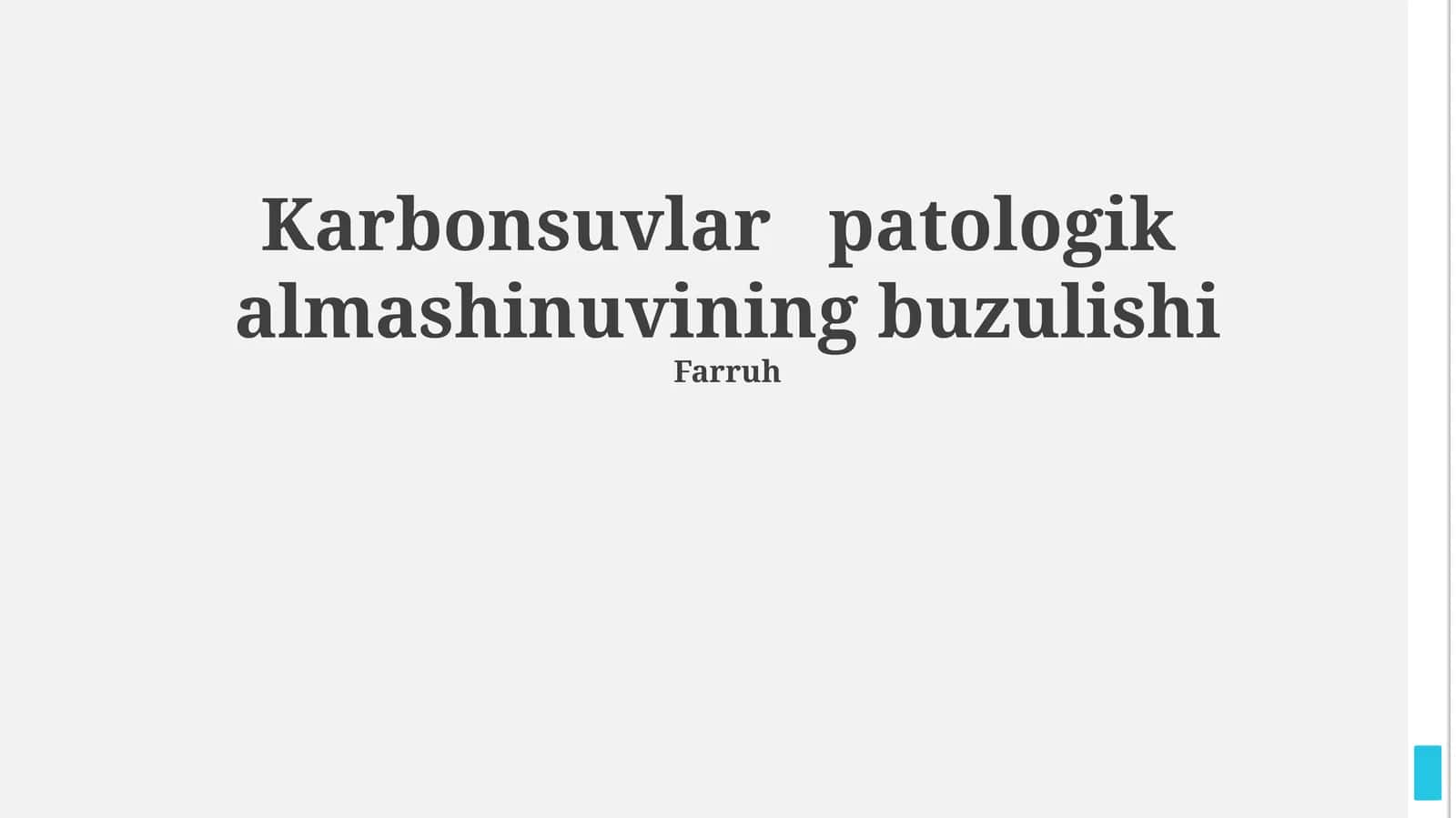 Karbonsuvlar patologik almashinuvining buzulishi