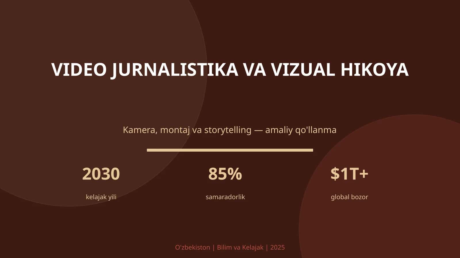 VIDEO JURNALISTIKA VA VIZUAL HIKOYA