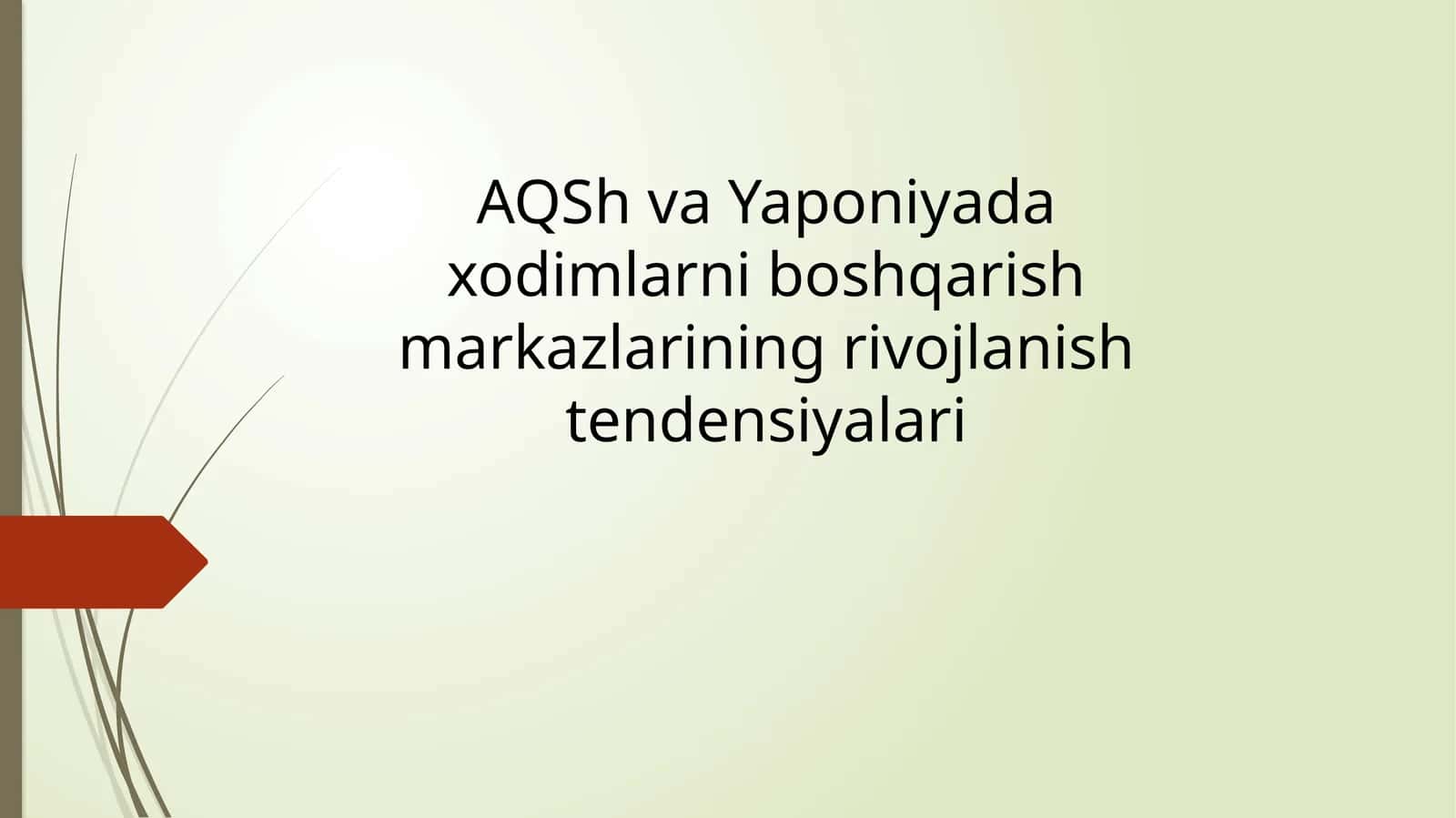 AQSh va Yaponiya daxodimlarni boshqarish markazlarining rivojlanish tendensiyalari