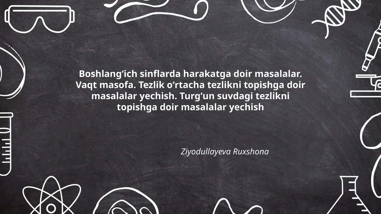 Boshlangʻich sinflarda harakatga doir masalalar
