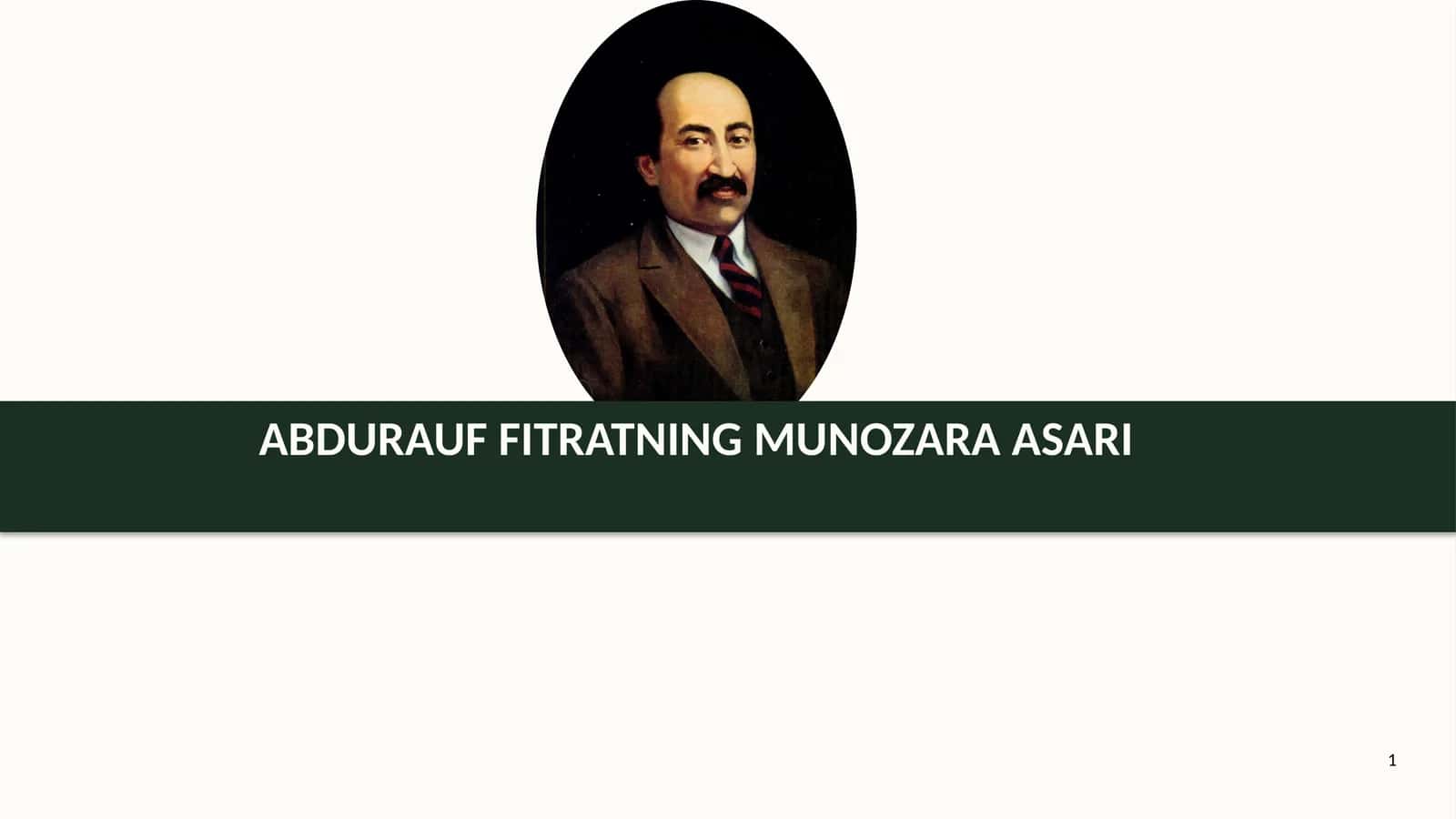 Abdurauf fitratning munozara asari