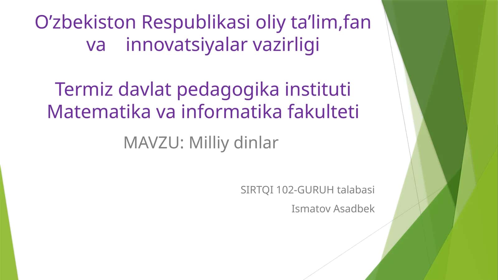 Milliy dinlar