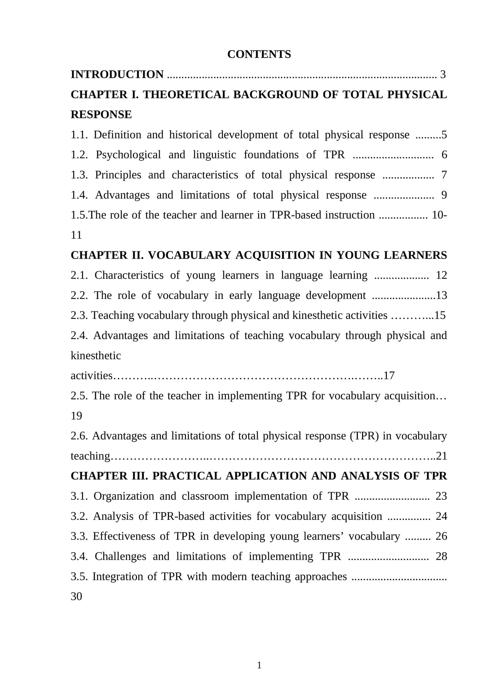 The influence of total physical response (TPR) on young learner vocabulary acquisition